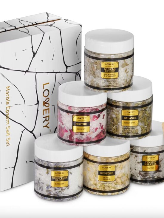 Lovery Other - New {LOVERY} Epsom Salts Gift Set, 6 Scented Relaxing Spa Bath Soaks